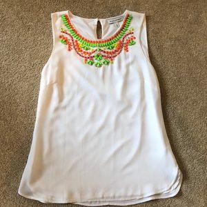 Banana Republic Beaded White Top